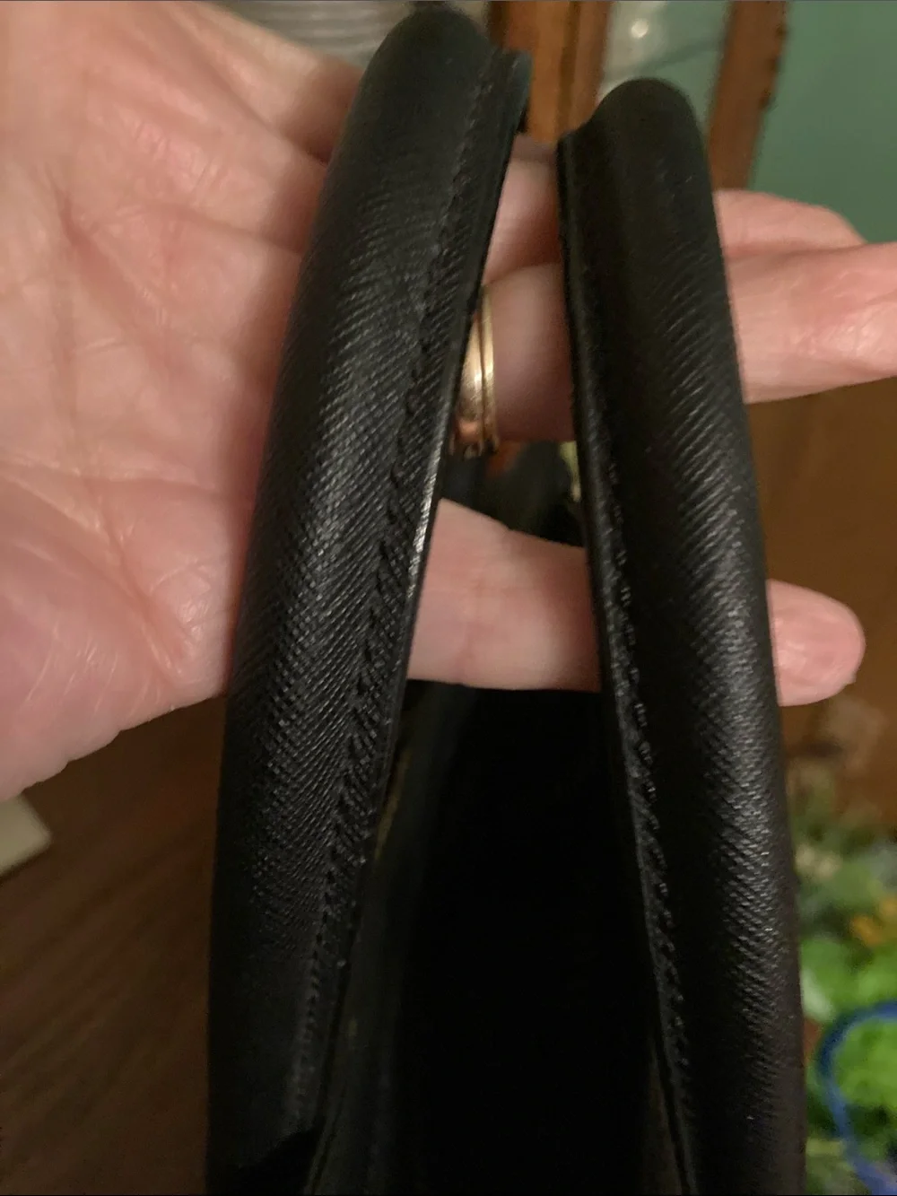 KATE SPADE EUC Cameron Street Candace Black Leather &Gray Wool 2-way Satchel Bag